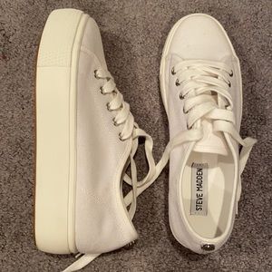 Steve Madden Platform White Sneakers